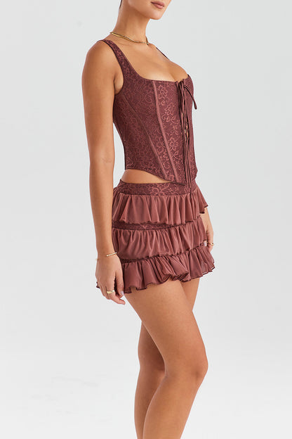 Jamie Sleeveless Crop Top And Mini Skirt