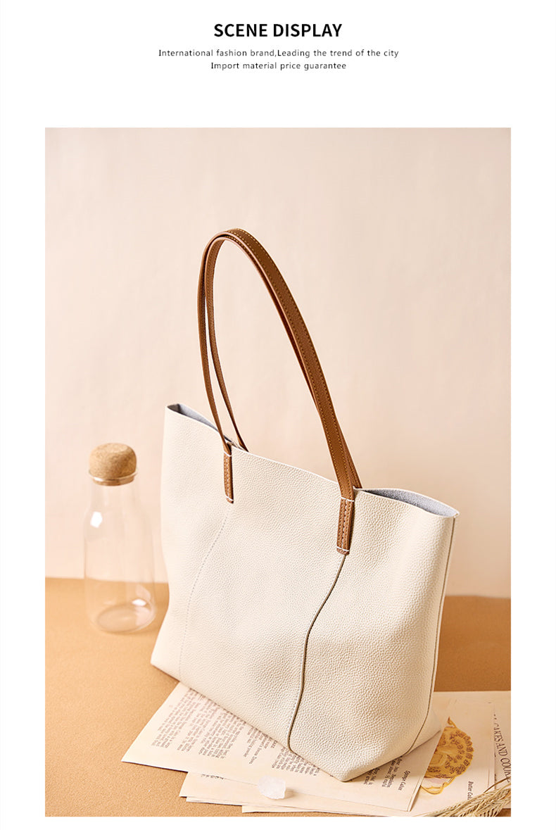 Grace Woman Leather Large Shopper Tote Bag