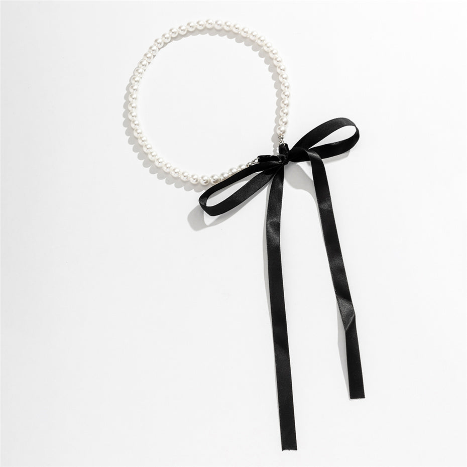 Sheila Velvet Ribbon Bowknot Choker Necklace