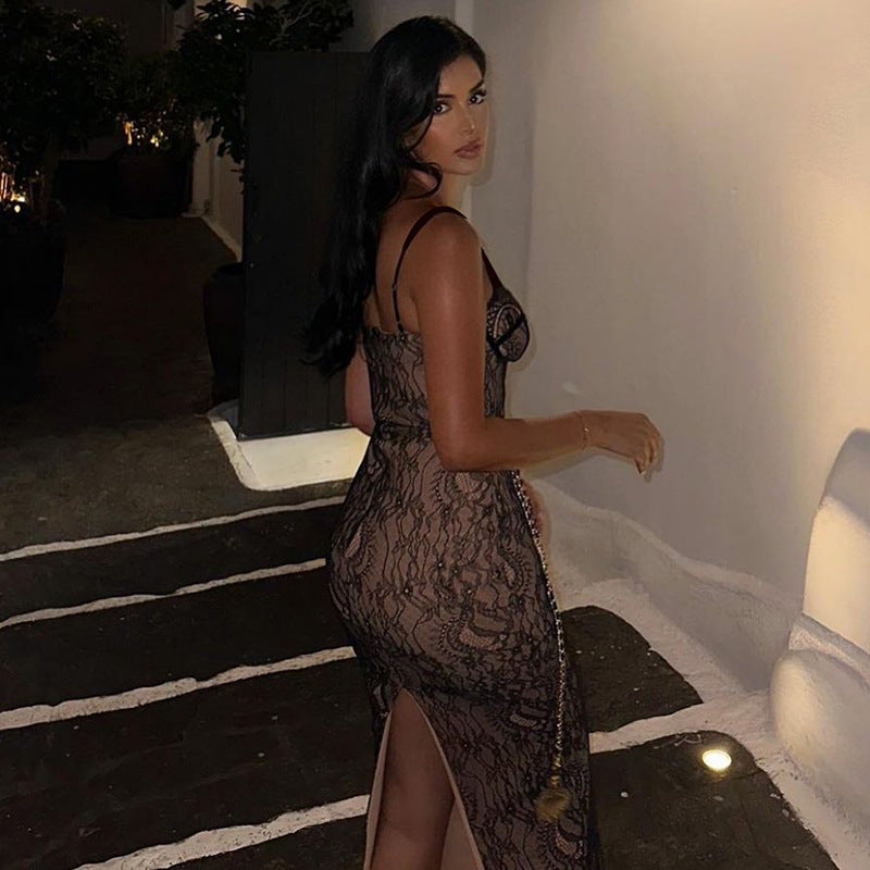 Valerie Lace Print Maxi Dress