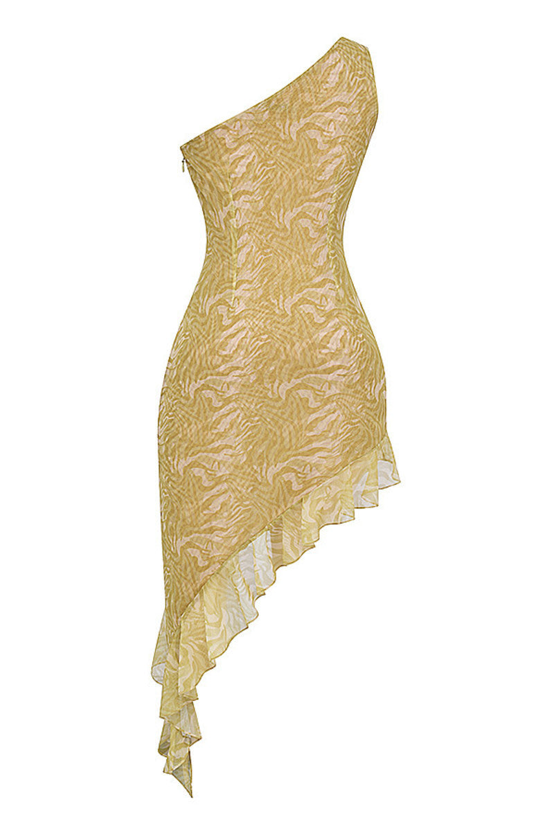 Ethel Ruffle Print Midi Dress