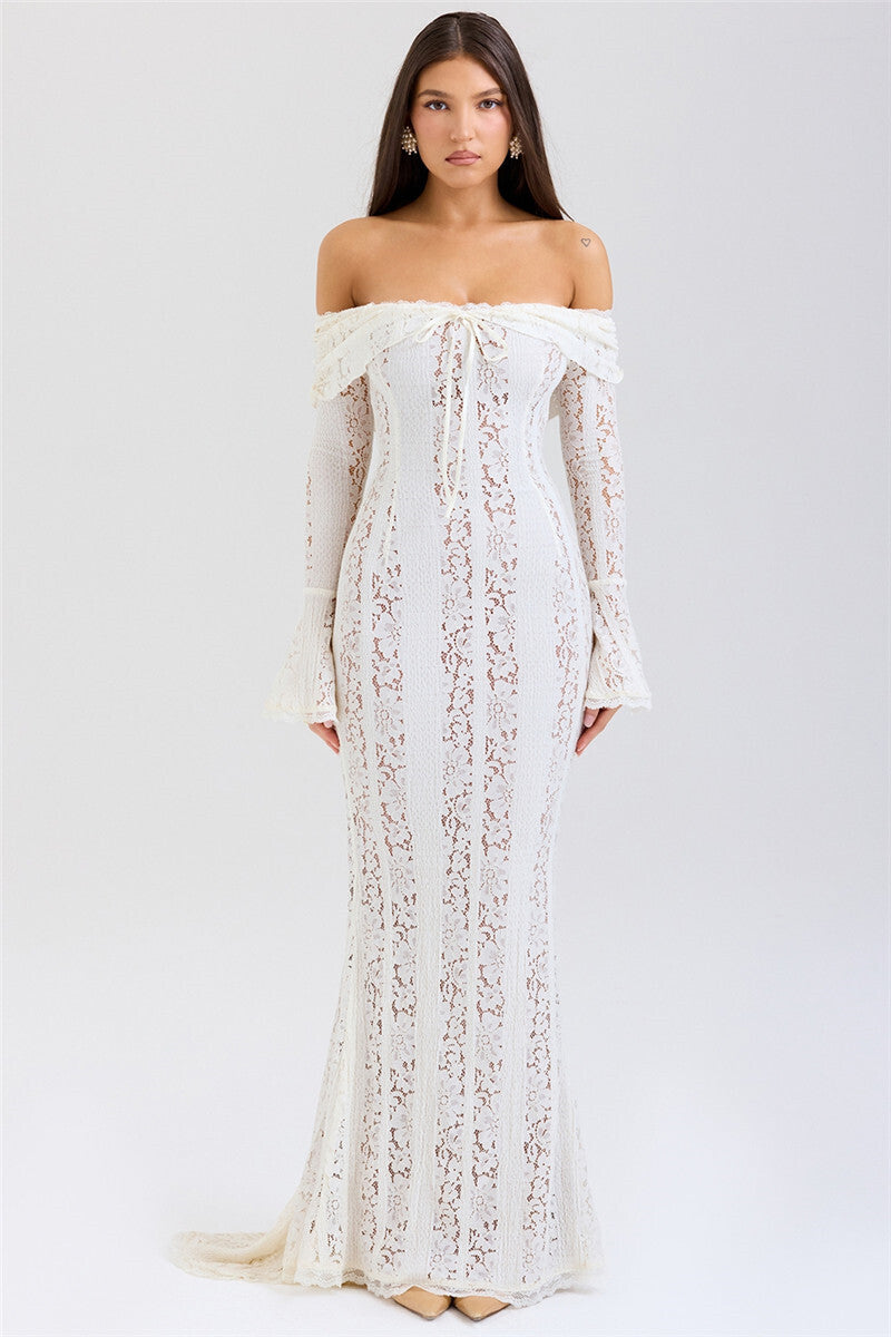 Regina Lace Off-shoulder Sexy Maxi Dress