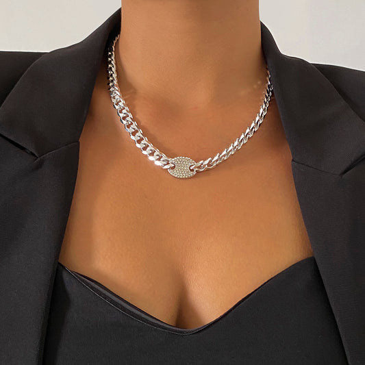 Leah Chain Pendant Choker Necklace