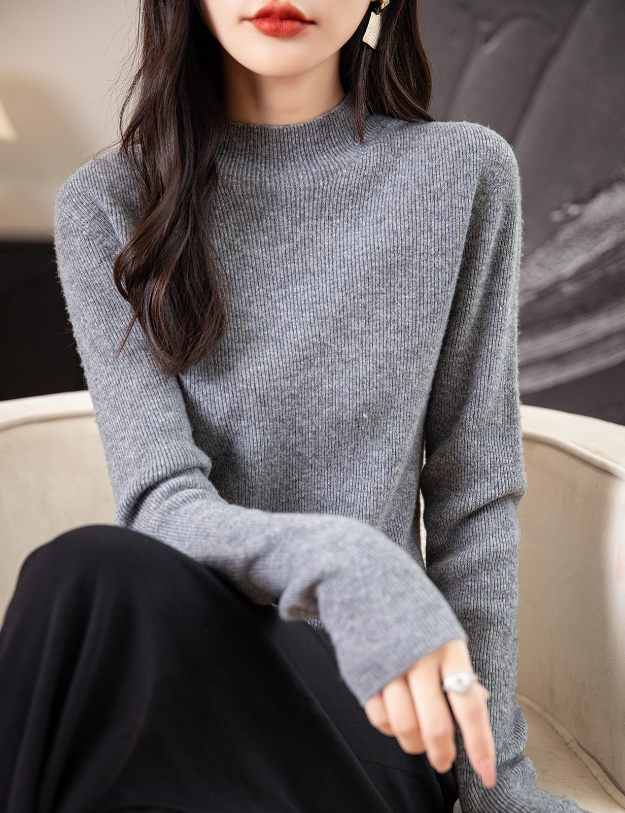 Ruby Woman Long Sleeve Knitted Sweater