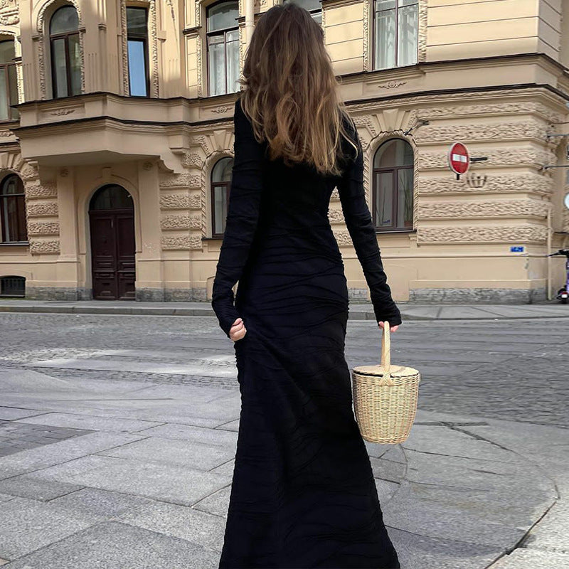 Rita Long Sleeve Pleated Summer Maxi Dress