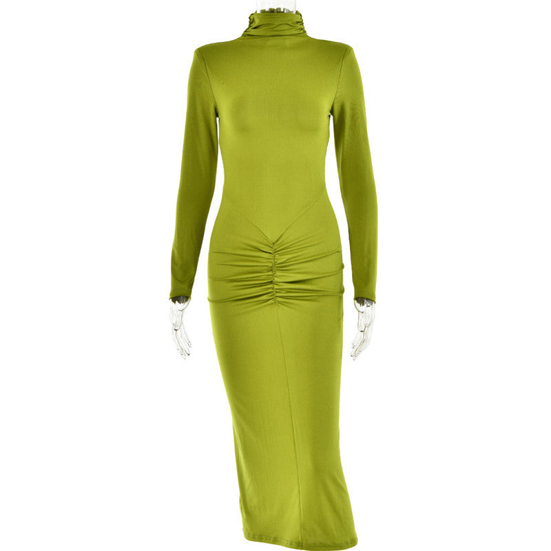 Kate Turtleneck Long Sleeve Bodycon Maxi Dress