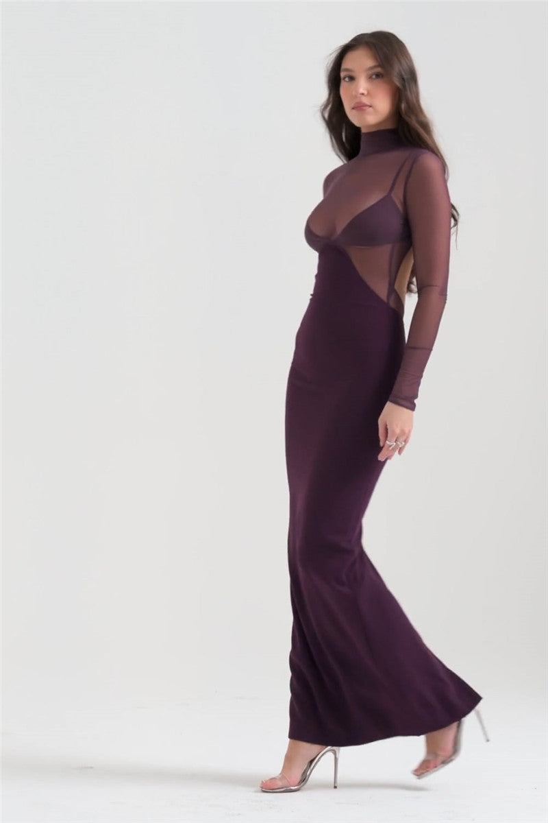 Jane Purple Backless Sexy Maxi Dress