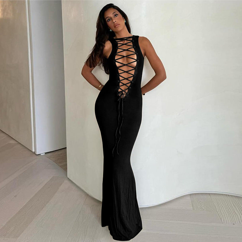Penelope Bandage Hollow Out Fashion Long Dress
