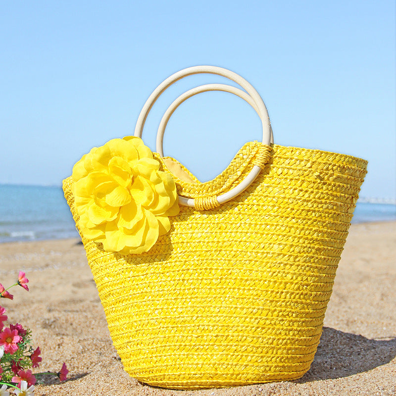 Holly Woman Bohemian Knitting Straw Bag