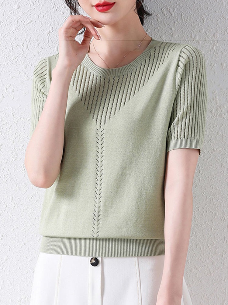 Holly Hollow-out Women Knit Sweater