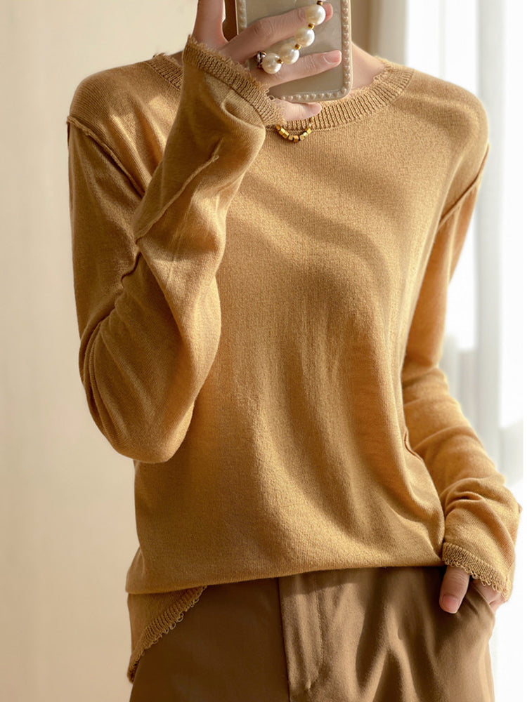 Sophie  Thin Knitted Bottom Cashmere Sweater