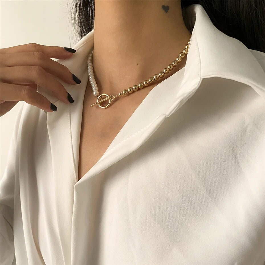 Wendy Pearl Chain Necklace
