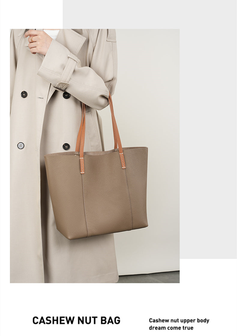 Grace Woman Leather Large Shopper Tote Bag