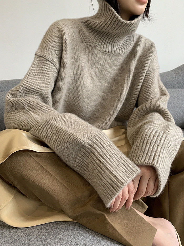 Megan Turtleneck Solid Loose Woman Sweater