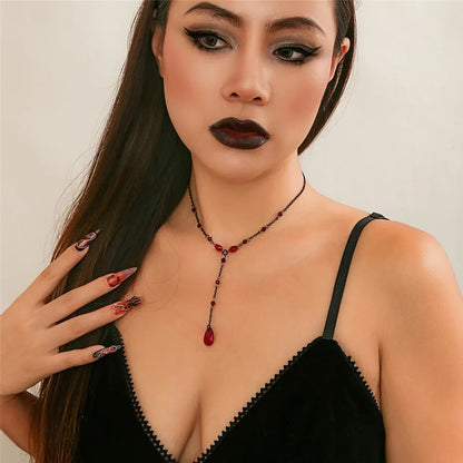 Ellen Drop Crystal Chest Chain Necklace