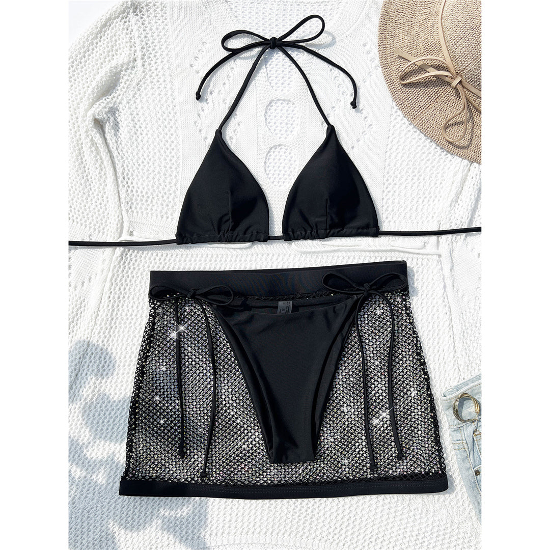 Сlara With Hollow Out Skirt Halter Bikini