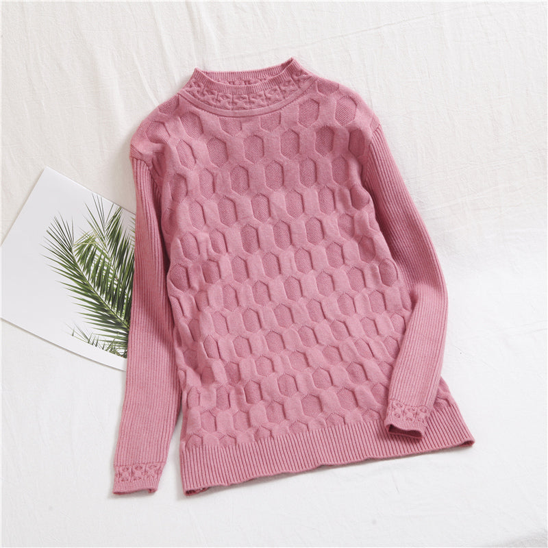 Sarah Elastic Pattern Knitted Women Pullover