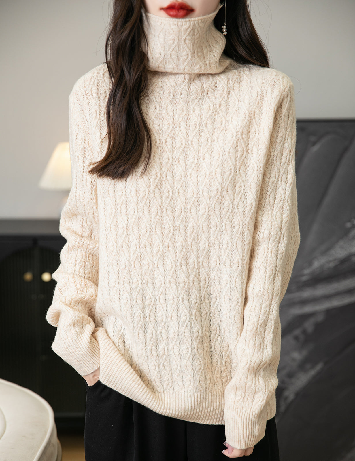 Nikki Turtleneck Woman Knit Sweater