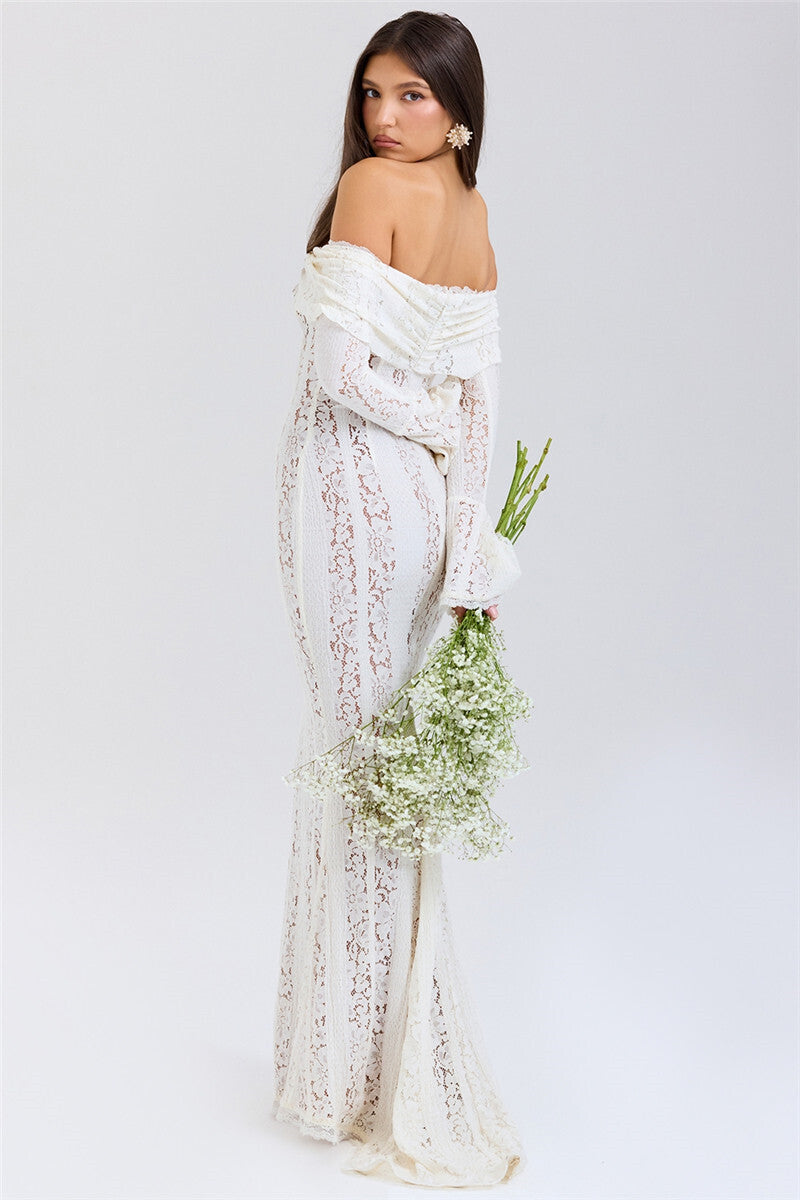 Regina Lace Off-shoulder Sexy Maxi Dress