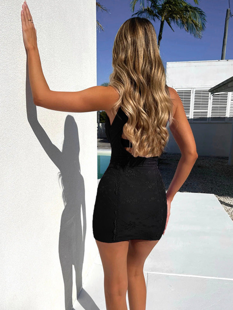 Maria Lace Hollow Out Backless Sexy Mini Dress