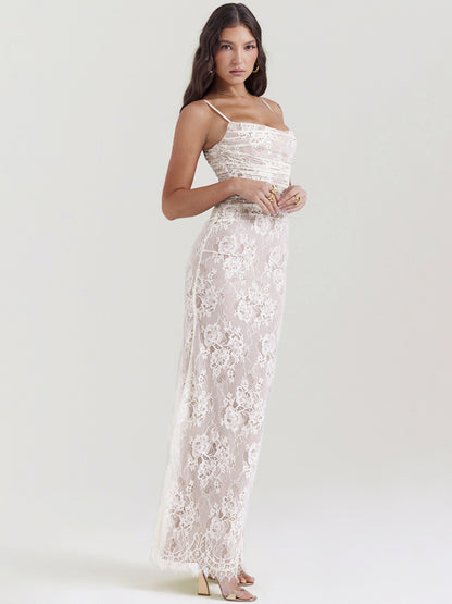 Maria Lace Print Maxi Dress