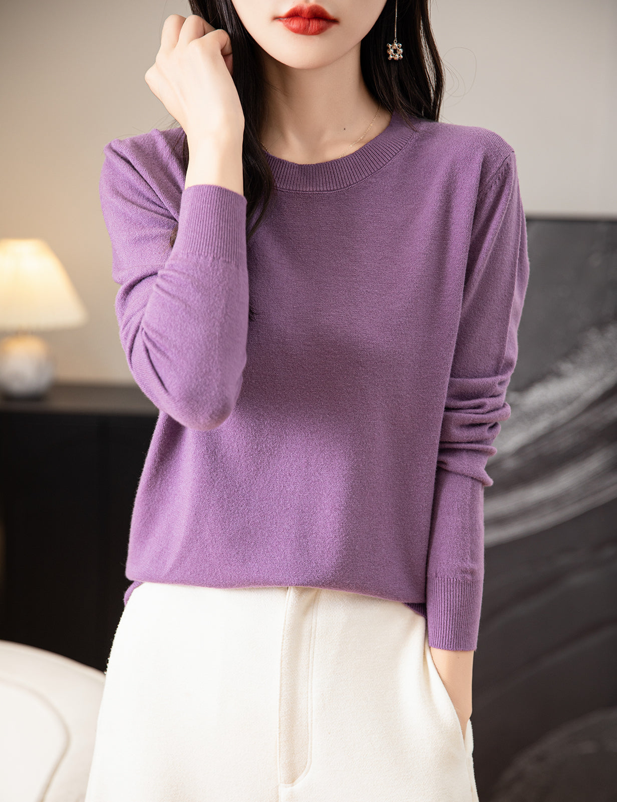 Ruth O Neck Woman Sweater