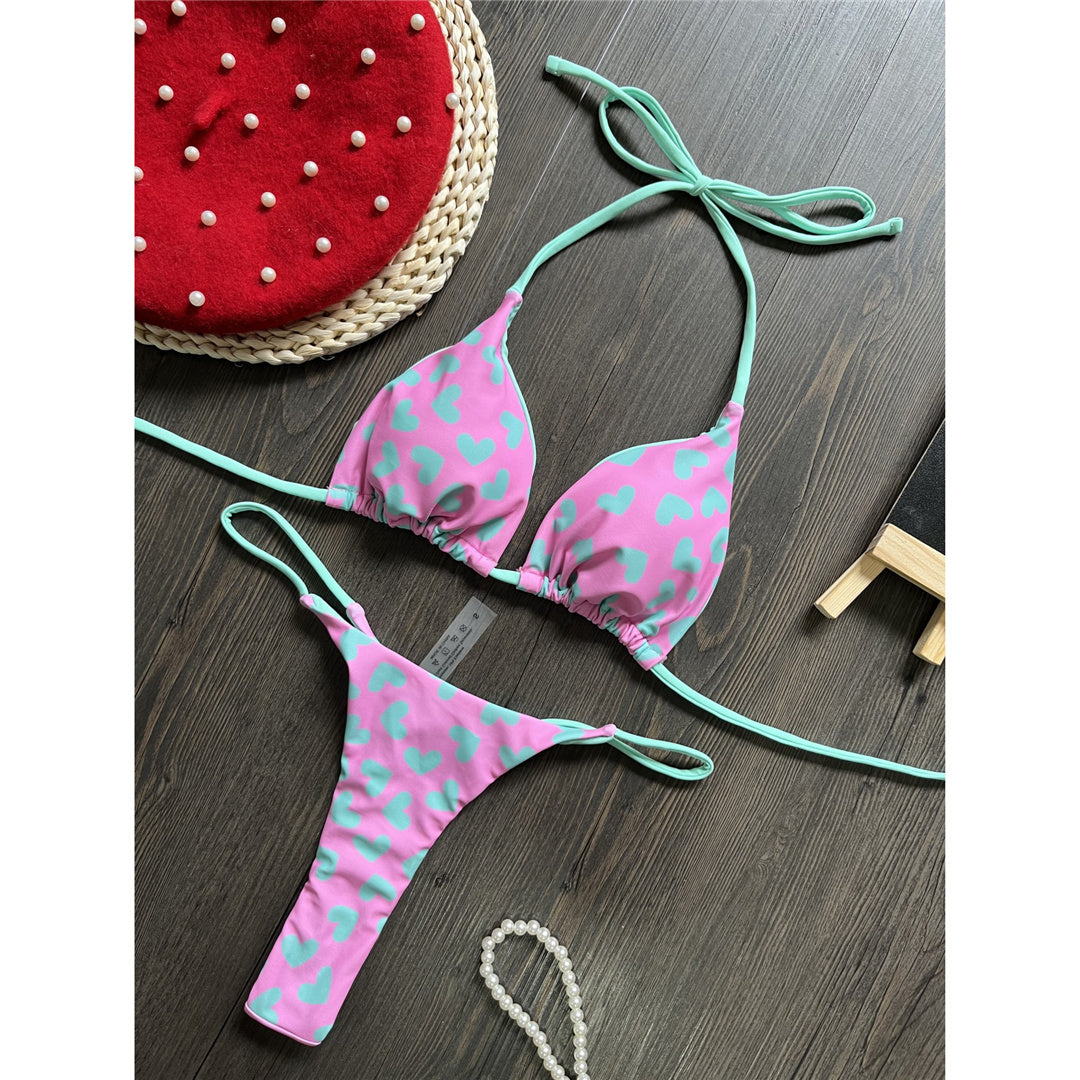 Elizabeth Love Printed Extreme Mini Micro Thong Bikini