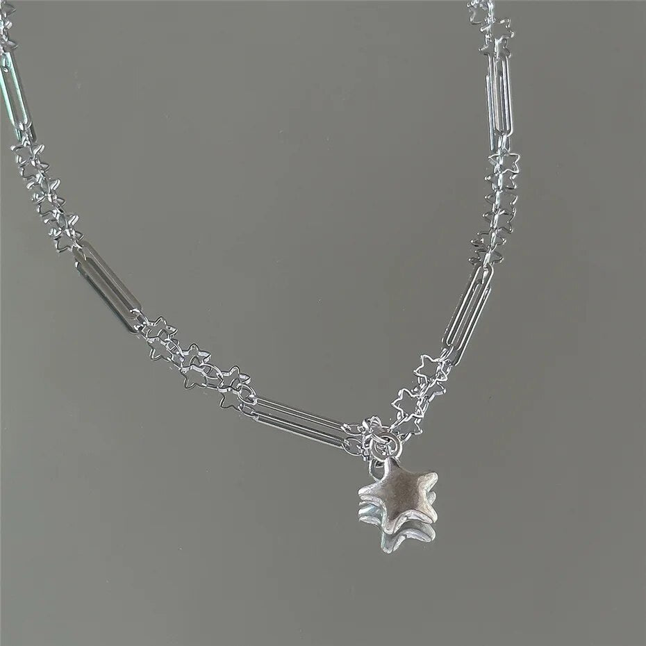 Aria Vintage Simple Love Star Pendant Choker Necklace