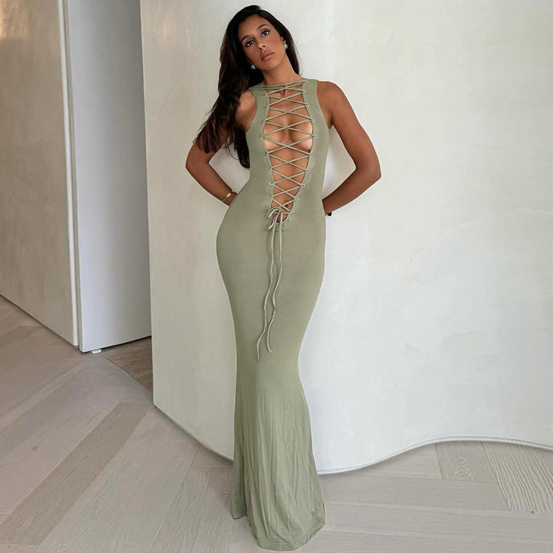 Penelope Bandage Hollow Out Fashion Long Dress