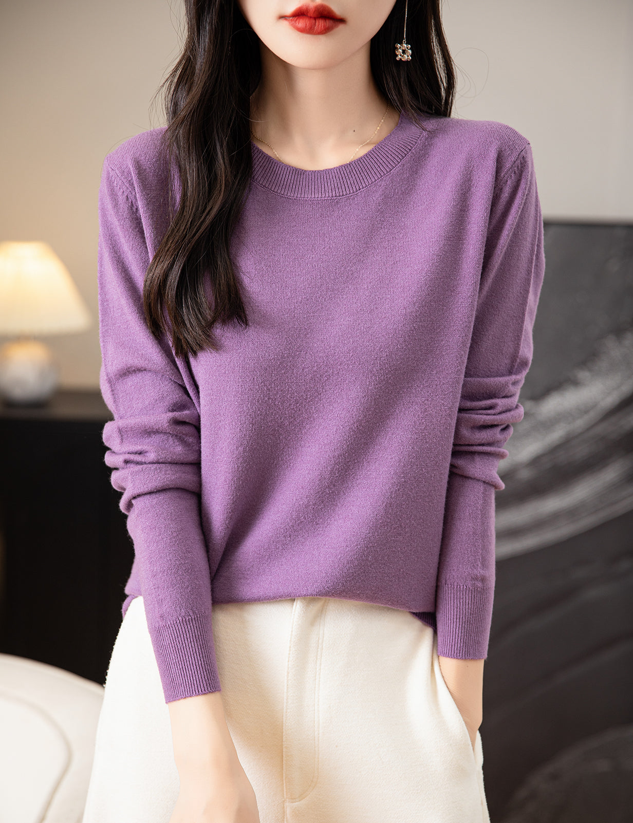 Ruth O Neck Woman Sweater