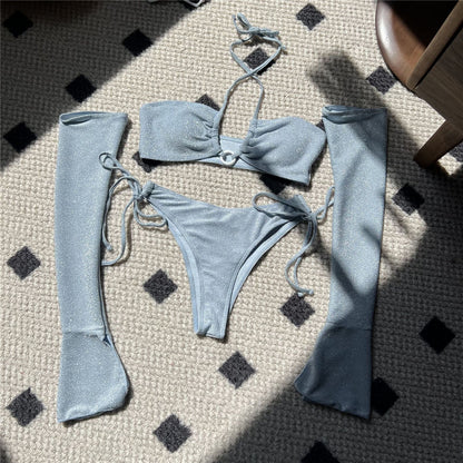 Nikki Glitter Sparkling With Oversleeves Bikini
