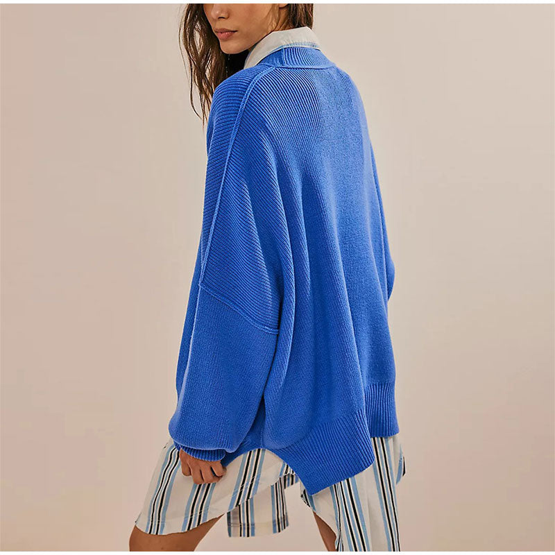Pat Oversized Slit Knit Women Sweater