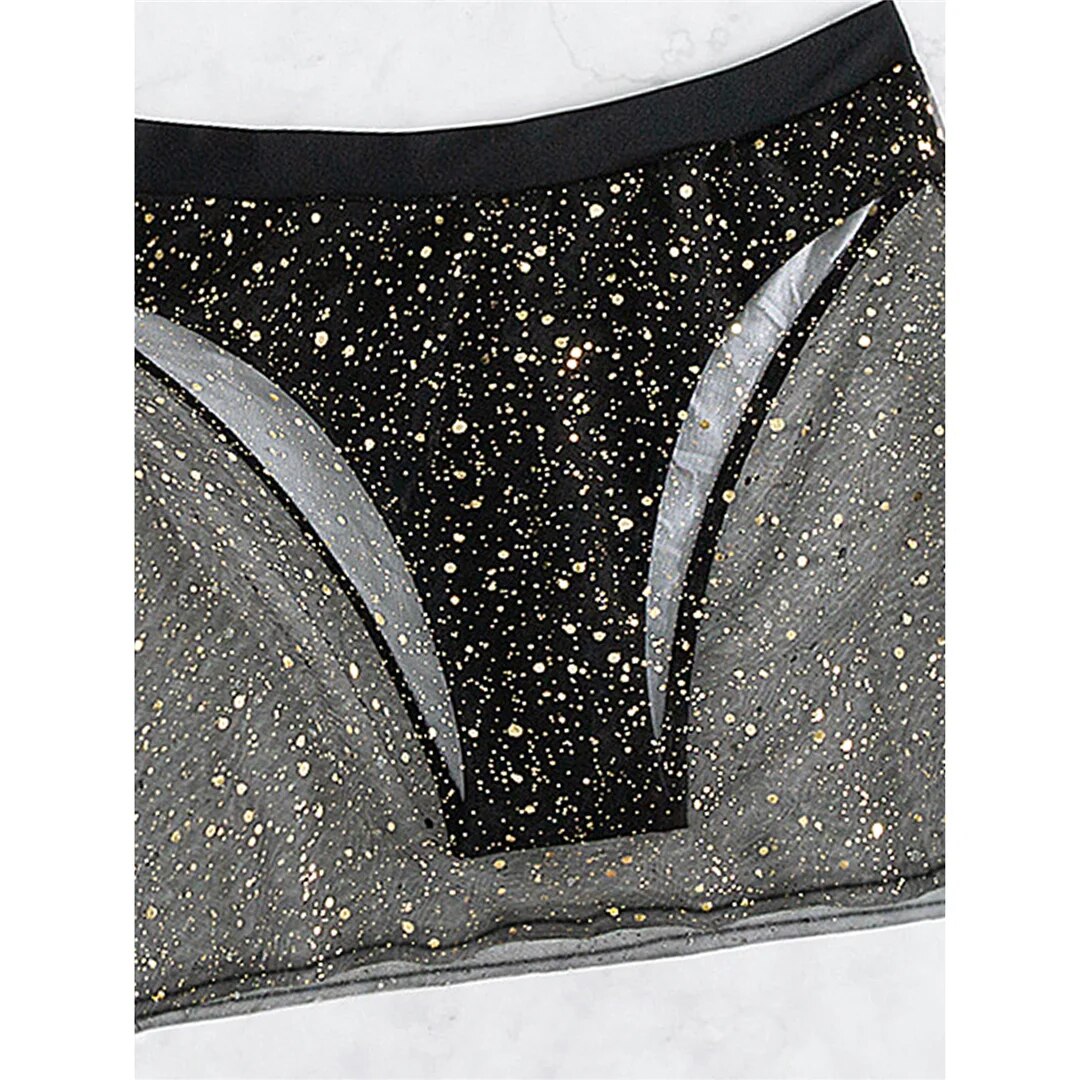 Paris Glitter Sparkling Halter Skirt Bikini