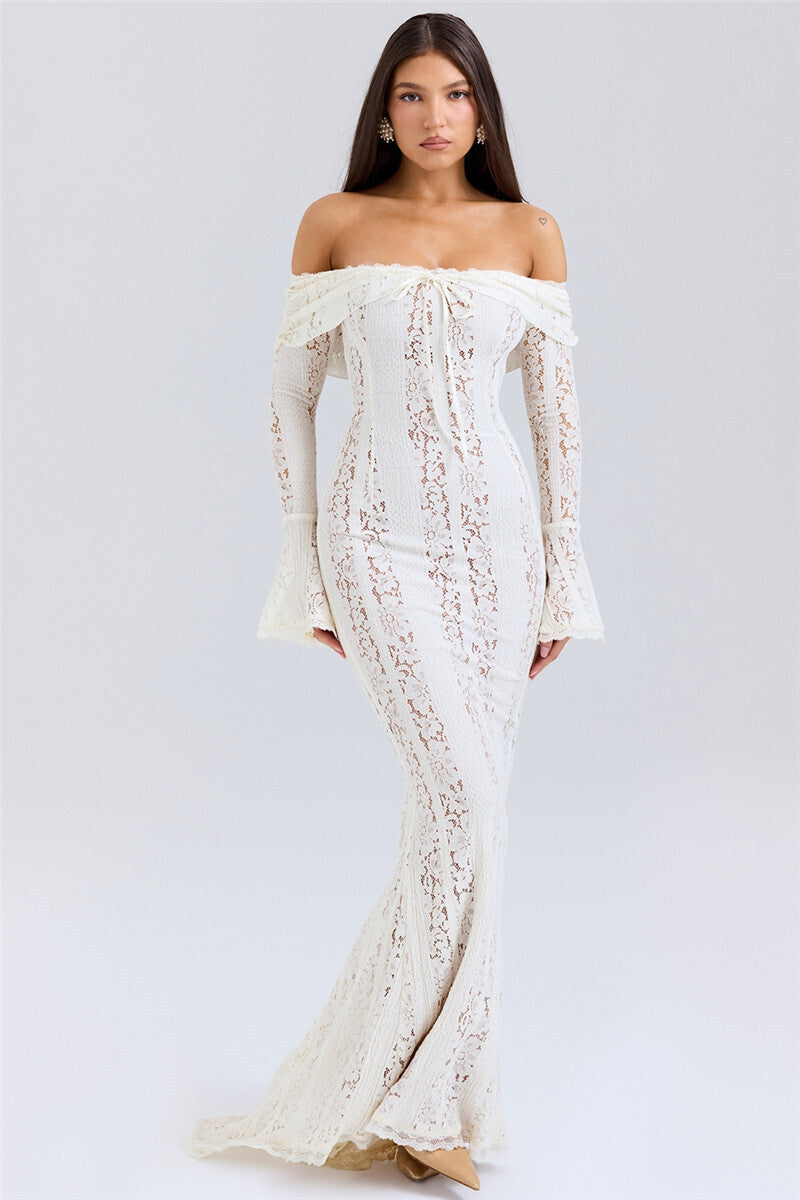 Regina Lace Off-shoulder Sexy Maxi Dress