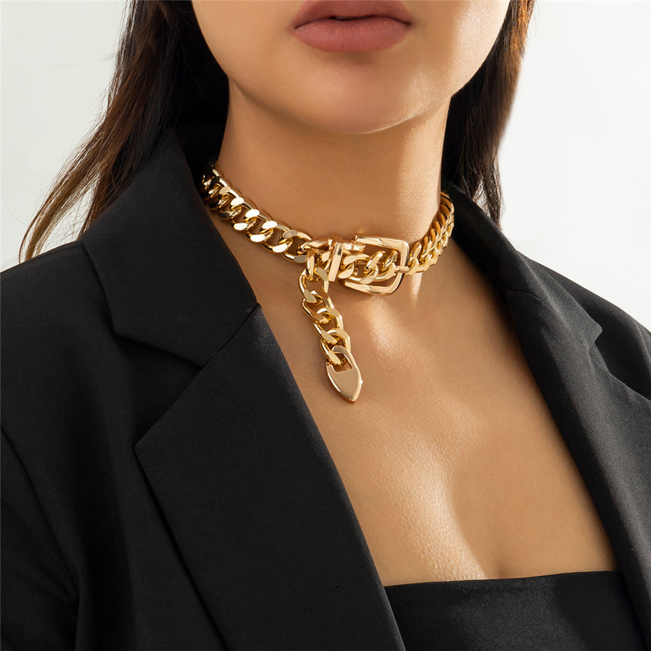 Candice Metal Belt Choker Necklace