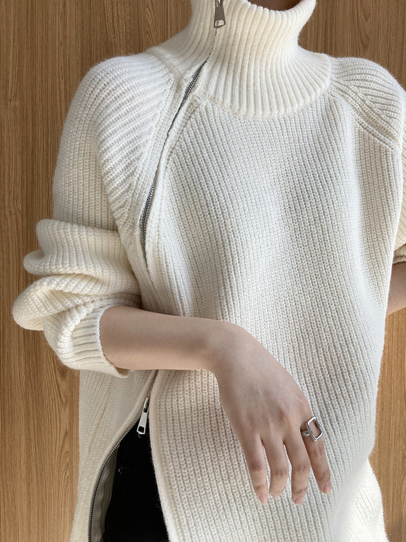 Charlotte  Zipper Knitted Woman Sweater