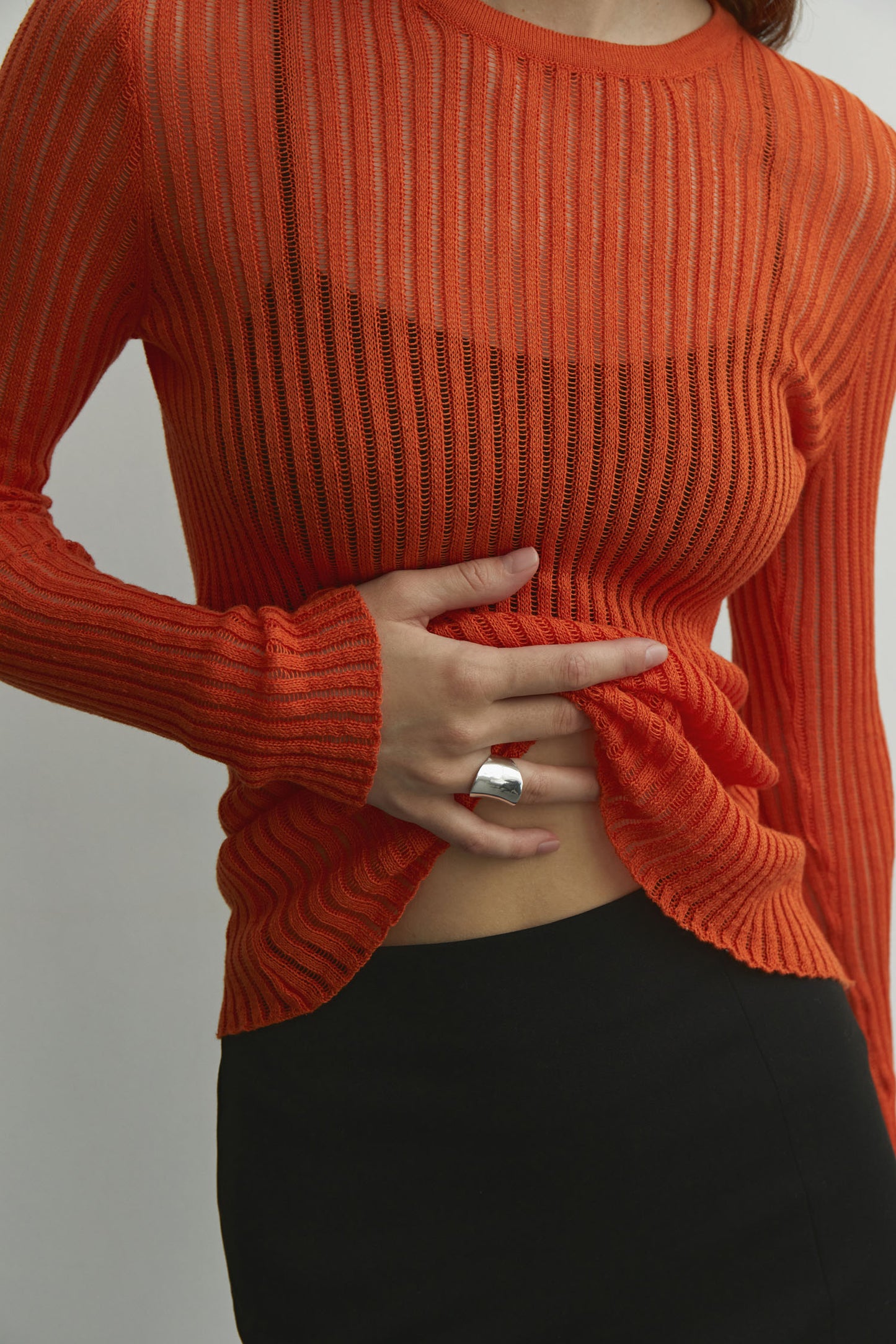 Sarah Striped See Through Women T-Shirts
