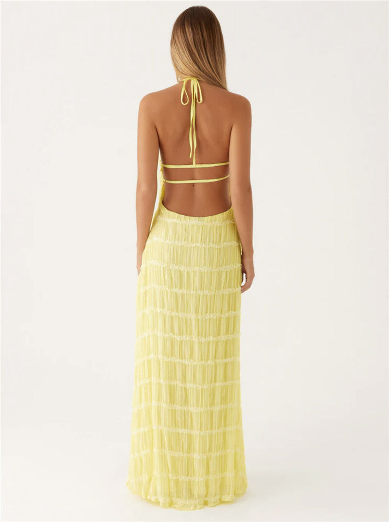 Ilona Halter Backless Sexy Maxi Dress