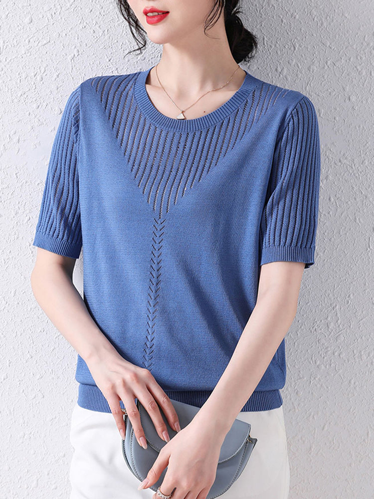 Holly Hollow-out Women Knit Sweater