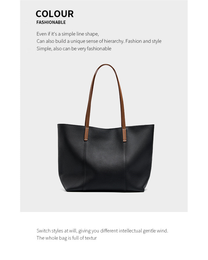 Grace Woman Leather Large Shopper Tote Bag