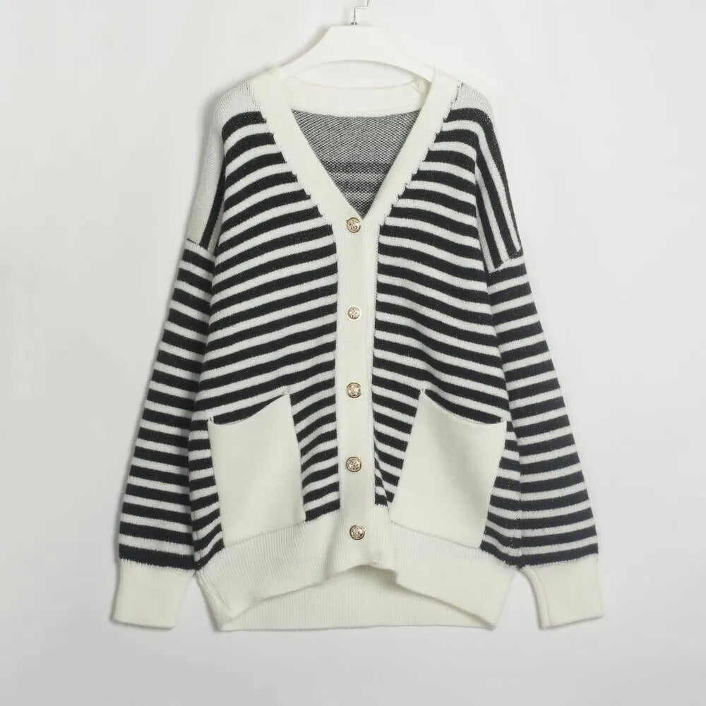 Pamela Cosy Fashion All-match Patchwork Style Women Sweater