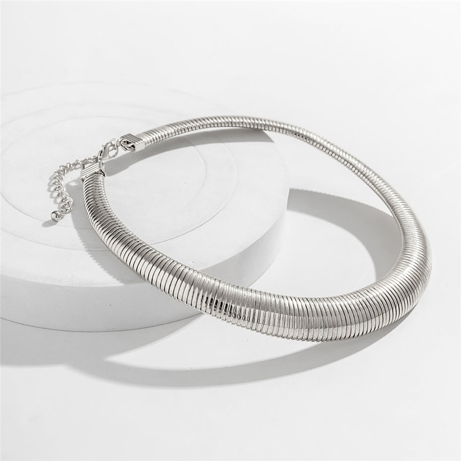Penelope Exaggerated Heavy Metal Choker Necklace