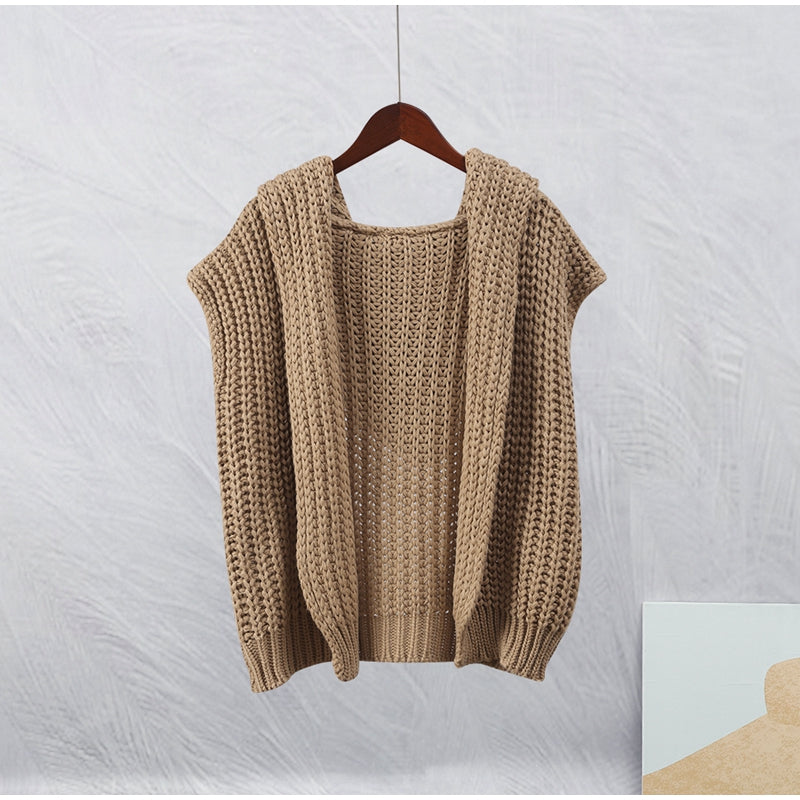 Adriana Sleeveless Loose Knitting Women Cardigan