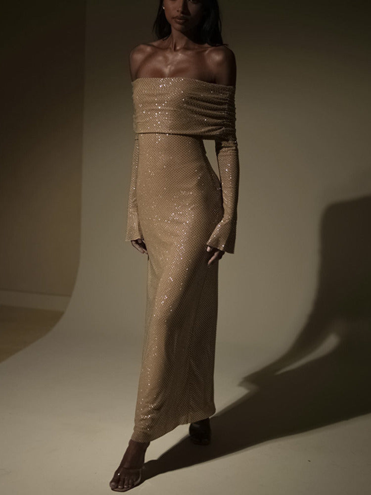 Sarah Strapless Sparkle Maxi Dress