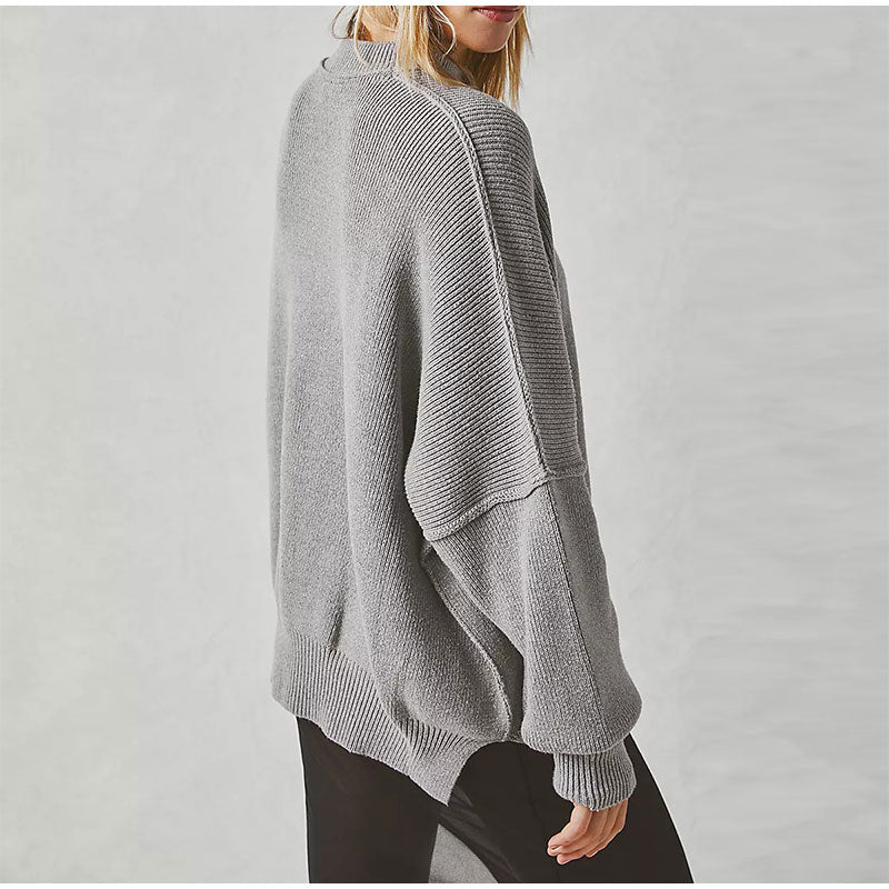 Pat Oversized Slit Knit Women Sweater