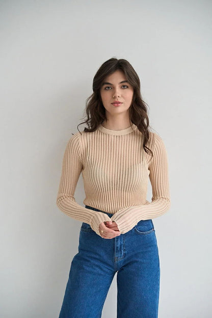Sarah Striped See Through Women T-Shirts
