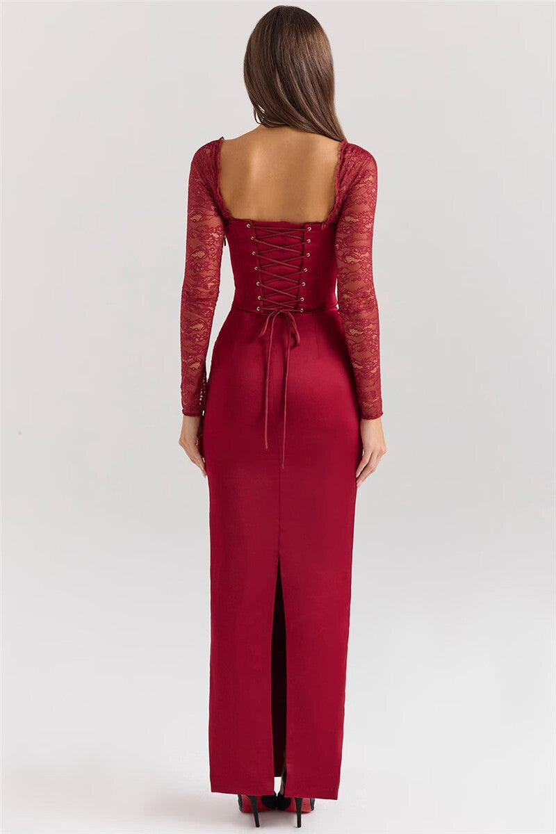 Ella Backless Long Sleeve Sexy Maxi Dress