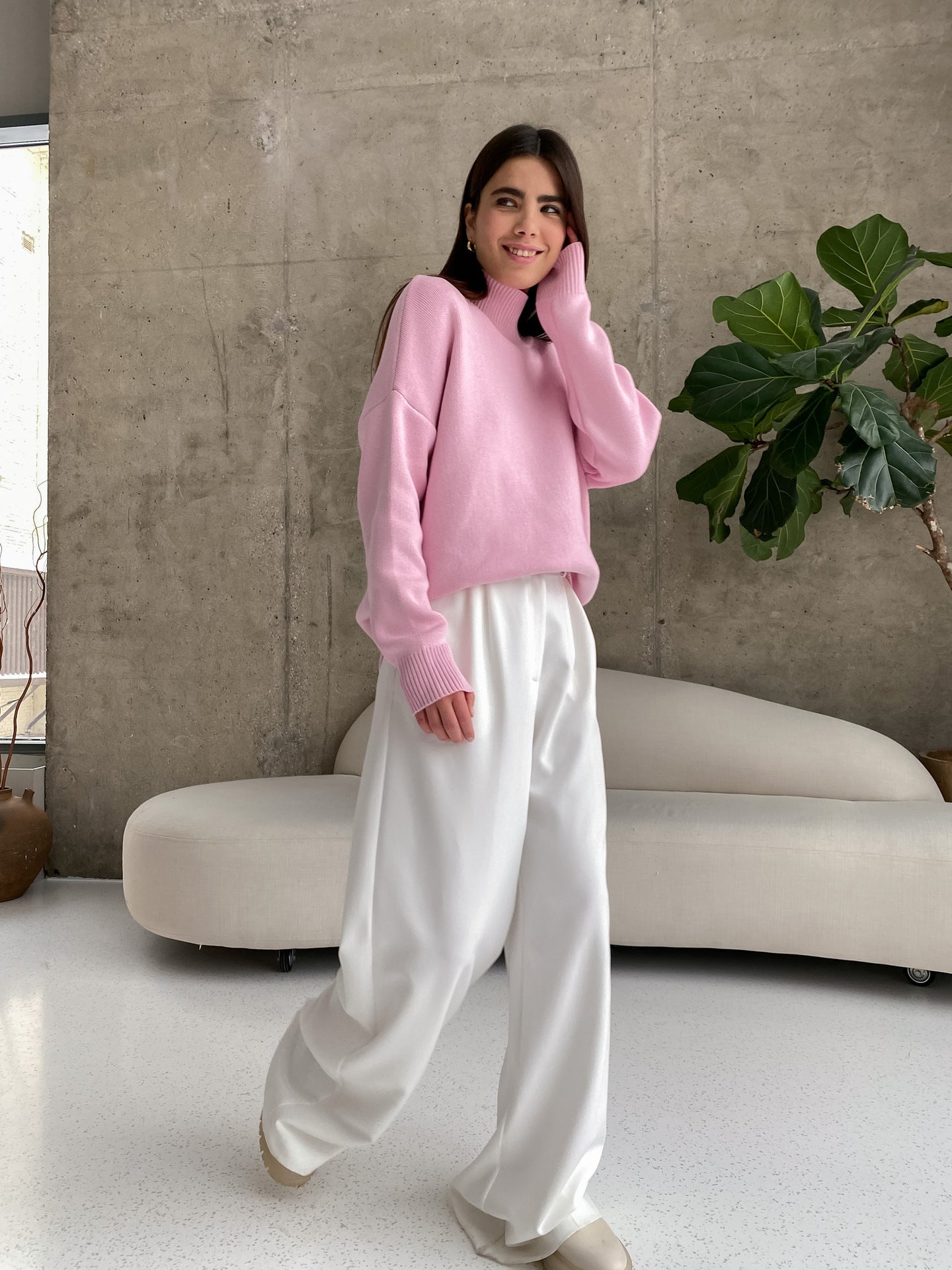 Dawn Women Turtleneck Oversized Casual Sweater