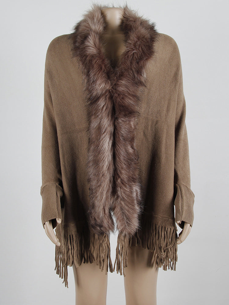 Debbie Fur Collar Bohemian Oversized Women Cardigan