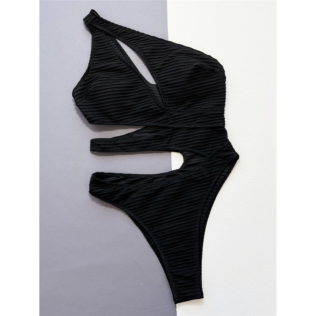Kelly Asymmetric Cut Out One Shoulder Monokini